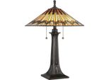Casa Padrino Lampada Da Tavolo Tiffany Multicolore Ø 49,5 X H. 63,5 Cm - Elegante Lampada Tiffany Con Paralume In Vetro Lavorato A Mano
