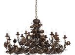 Casa Padrino Lampadario Art Nouveau Rose Color Ruggine / Oro Ø 120 X H. 70 Cm - Lampadario Da Salotto Barocco E Art Nouveau Con Vetro In Cristallo Swarovski