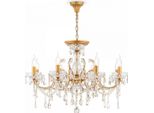 Casa Padrino Lampadario Barocco In Cristallo Oro Ø 76 X H. 56 Cm - Magnifico Lampadario In Stile Barocco - Mobili Barocchi