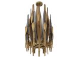Casa Padrino Lampadario Di Design In Ottone Antico / Ambra / Grigio Ø 45 X H. 80 Cm - Lampadario Da Salotto - Lampadario Per Hotel - Qualità