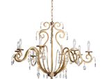 Casa Padrino Lampadario Barocco In Cristallo Oro Ø 100 X H. 70 Cm - Lampadario Da Salotto Barocco E Liberty