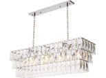Casa Padrino Lampadario In Cristallo Argento 140 X 41 X H. 45,5 Cm - Lampadario Per Hotel E Ristoranti - Qualità