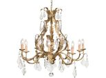 Casa Padrino Lampadario Barocco In Cristallo Oro Ø 80 X H. 80 Cm - Lampadario Da Salotto Barocco E Liberty