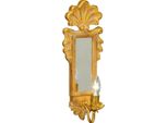 Casa Padrino Lampada Da Parete Barocca Colore Naturale / Oro Antico 16 X 16 X H. 47 Cm - Elegante Lampada Da Parete Con Specchio - Luci Barocche