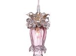 Casa Padrino Lampadario A Led Viola / Argento / Oro Ø 10 X H. 19 Cm - Lampadario Moderno In Vetro - Qualità