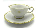 Casa Padrino Tazza Da Caffè In Porcellana Barocca Con Piattino Bianco/Oro - Porcellana Nobile Di Reichenbach - Germany