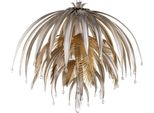 Casa Padrino Lampadario Palma Argento / Oro Ø 60 X H. 55 Cm - Lampadario Moderno In Metallo Con Cristallo Swarovski - Lampadario Per Hotel E Ristoranti