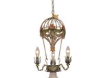 Casa Padrino Lampadario In Stile Liberty Mongolfiera Multicolore Ø 27 X H. 55 Cm - Lampadario Da Salotto Barocco E Liberty