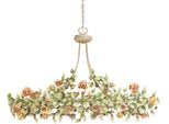 Casa Padrino Lampadario Liberty Rose Verde / Multicolore 140 X 37 X H. 90 Cm - Lampadario Da Salotto Barocco E Liberty