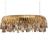 Casa Padrino Lampadario Oro / Multicolore Ø 75 X H. 27 Cm - Lampadario Rotondo In Metallo Con Vetro In Cristallo Swarovski - Qualità Lussuosa