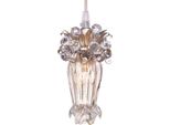 Casa Padrino Lampadario A Led Argento / Oro Ø 10 X H. 19 Cm - Lampadario Moderno In Vetro - Qualità Lussuosa