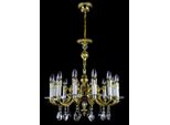 Casa Padrino Lampadario In Cristallo Barocco Oro Ø 60 X H. 61 Cm - Magnifico Lampadario In Ottone Con Vetro Di Cristallo Di Boemia - Nobile & Magnifico