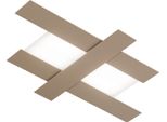 Applique Led Design Moderno 40W Tortora - Struttura Geometrica In Acciaio, Luce Calda 3000K, 2620Lm, Larghezza 84 Cm, IP20