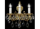 Casa Padrino Lampada Da Parete In Cristallo Barocco Bronzo 25 X H. 37 Cm - Magnifica Lampada Da Parete Con Vetro Di Cristallo Di Boemia - Nobile & Magnifico