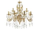 Casa Padrino Lampadario Barocco In Cristallo Oro Ø 70 X H. 65 Cm - Lampadario In Ottone Dorato Con Vetro In Cristallo Pregiato - Lampadario Barocco Da Salotto - Lampadario Barocco Da Albergo