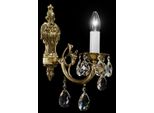Casa Padrino Lampada Da Parete In Cristallo Barocco Bronzo H. 37 Cm - Magnifica Lampada Da Parete Con Cristallo Di Boemia - Nobile & Magnifico