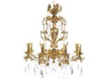 Casa Padrino Lampadario Barocco In Cristallo Oro Ø 70 X H. 80 Cm - Magnifico Lampadario In Ottone Con Vetro In Cristallo Pregiato - Lampadario Barocco Da Salotto - Lampadario Barocco Da Albergo