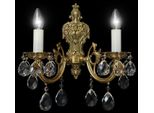Casa Padrino Lampada Da Parete In Cristallo Barocco Bronzo 21 X H. 37 Cm - Magnifica Lampada Da Parete Con Vetro Di Cristallo Di Boemia - Nobile & Magnifico