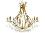 Casa Padrino Lampadario Barocco In Cristallo Oro Ø 85 X H. 80 Cm - Lampadario In Rame Dorato Con Cristalli Pregiati - Lampadario Barocco Da Salotto - Lampadario Barocco Da Hotel