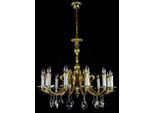 Casa Padrino Lampadario In Cristallo Barocco Oro Ø 80 X H. 67 Cm - Magnifico Lampadario In Ottone Con Vetro Di Cristallo Di Boemia - Nobile & Magnifico