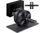 Eliteathlete® Abdominal Roller - Abdominal Roller - Abdominal Trainer For Home - Abdominal Path - Abdominal Trainer - Ab Wheel Incl. Tappetino Imbottito Per Le Ginocchia, Colore:Nero