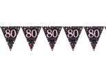 Amscan - Sparkling - Bandiere "Celebration"", 80° SG15275 (Taglia Unica) (Nero/Rosa)"