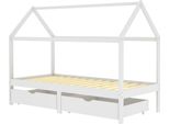 Vidaxl Letto Per Bambini Con Cassetti In Pino Massiccio Bianco 90X200 Cm