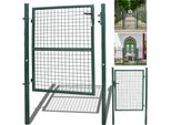 Tolletour 125X100Cm Cancello Da Giardino In Metallo Verde Con Serratura Porta Da Giardino Cancello Di Recinzione Cancello Da Giardino Porta Cortile