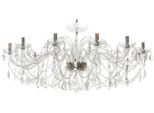 Casa Padrino Lampadario Barocco In Cristallo Argento Ø 120 X H. 65 Cm - Magnifico Lampadario In Cristallo Pregiato Con Bracci In Vetro - Nobile & Magnifico