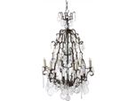 Casa Padrino Lampadario Barocco In Cristallo Color Ottone Antico Ø 60 X H. 90 Cm - Magnifico Lampadario In Ottone - Lampadario Barocco Da Salotto - Lampadario Barocco Da Hotel