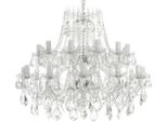 Casa Padrino Lampadario Barocco In Cristallo Argento Ø 90 X H. 70 Cm - Magnifico Lampadario Con Vetro In Cristallo Pregiato - Nobile & Magnifico