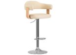 Syfax™ Sgabelli Da Bar 2 Pz Crema In Legno Curvo E Pelle Finta