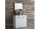 Mobile Multiuso 90X45X80 Ingresso E Ufficio Mini Viareggio Colore Bianco Frassinato