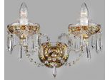 Casa Padrino Lampada Da Parete In Cristallo Barocco Oro 36 X H. 31 Cm - Magnifica Lampada Da Parete Doppia In Stile Barocco - Luci Barocche - Nobile & Magnifico