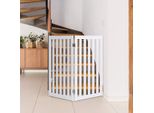 Costway Barriera Per Cani Alta 89 Cm, Cancelletto Di Sicurezza In Legno Pieghevole, Cancelletto Flessibile Per Cani (Estensione Bianca)