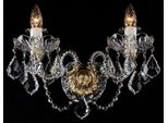 Casa Padrino Lampada Da Parete In Cristallo Barocco Oro 39 X H. 30 Cm - Magnifica Lampada Da Parete Doppia In Stile Barocco - Luci Barocche - Nobile & Magnifico