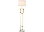 Casa Padrino Lampada Da Terra In Metallo Con Base In Marmo Color Ottone Antico / Bianco Ø 49 X H. 157 Cm - Qualità