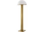 Casa Padrino Lampada Da Terra In Ottone Antico Colorato / Bianco Ø 39 X H. 135 Cm - Lampada Da Terra Rotonda In Metallo Con Paralume In Vetro - Collezione Luxury