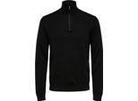 Selected Berg Cardigan Con Mezza Zip Zwart Nero - Grande Xxl