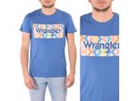 Wrangler Herren, Maglietta Summer Logo Tee, S, Blau, Sport, Tshirt, Camicia