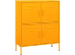 Vidaxl Armadio Giallo Senape 80X35X101,5 Cm Acciaio
