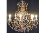 Casa Padrino Lampadario Barocco In Cristallo Multicolore/Oro Ø 80 X H. 80 Cm - Lampadario Per Hotel E Ristoranti - Illuminazione Barocca - Nobile E Magnifico - Qualità - Italy