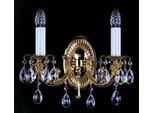 Casa Padrino Lampada Da Parete In Cristallo Barocco Oro 36 X H. 28 Cm - Magnifica Lampada Da Parete In Ottone Con Cristallo Di Boemia - Nobile & Magnifica