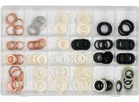 Set Di 120 Anelli Di Tenuta Per Tappi Di Scarico Dell'olio – Scatola Di Assortimento In Alluminio, Metallo, Nbr, Nylon, Fibra E Rame