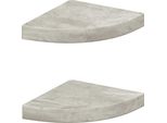Vidaxl Mensole Galleggianti Ad Angolo 2 Pz. Mdf Grigio Cemento 25X25X3,8 Cm