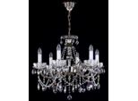 Casa Padrino Lampadario Barocco In Argento Antico Ø 65 X H. 57 Cm - Magnifico Lampadario In Ottone Con Vetro Di Cristallo Di Boemia - Nobile & Magnifico