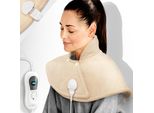Sinnlein Cuscino Riscaldante Elettrico Beige Per Spalle, Collo E Schiena | Mantello Riscaldante Con 3 Impostazioni Di Temperatura E Spegnimento Automatico | Cuscino Riscaldante Con Spegnimento Automatico E 100W