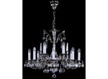 Casa Padrino Lampadario Barocco In Argento Antico Ø 84 X H. 67 Cm - Magnifico Lampadario In Ottone Con Vetro Di Cristallo Di Boemia - Nobile & Magnifico