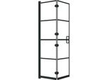Vidaxl Cabina Doccia Pieghevole Esg 80X140 Cm Nero