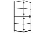Vidaxl Cabina Doccia Pieghevole Esg 120X140 Cm Nero